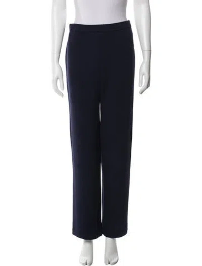 Pre-owned St John Wool Straight Leg Pants In Blue