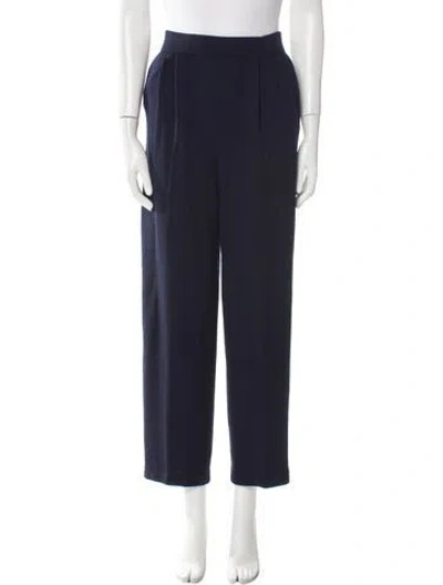 Pre-owned St John Wool Straight Leg Pants In Blue