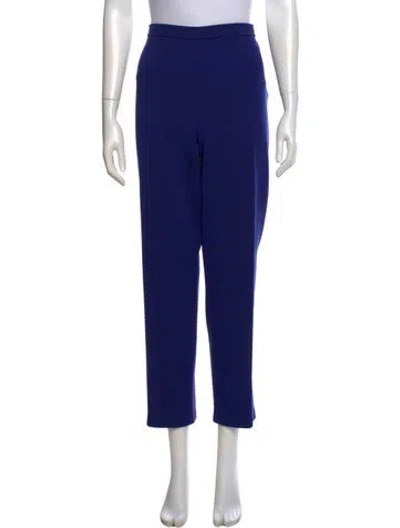 Pre-owned St John Wool Straight Leg Pants In Blue