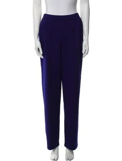 Pre-owned St John Wool Straight Leg Pants In Blue