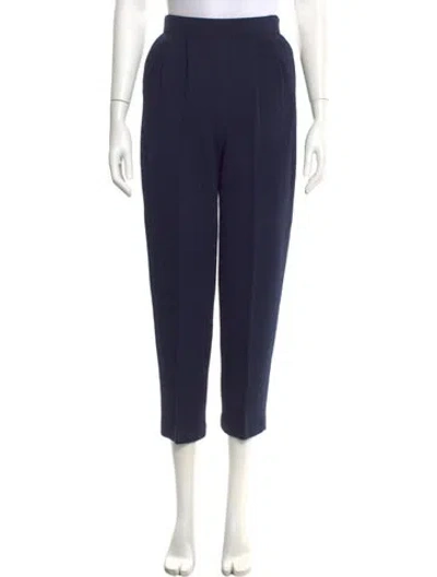 Pre-owned St John Wool Straight Leg Pants In Blue