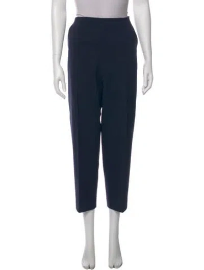 Pre-owned St John Wool Straight Leg Pants In Blue