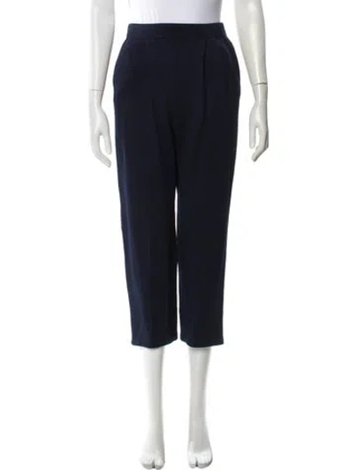 Pre-owned St John Wool Straight Leg Pants In Blue