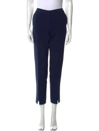 Pre-owned St John Wool Straight Leg Pants In Blue