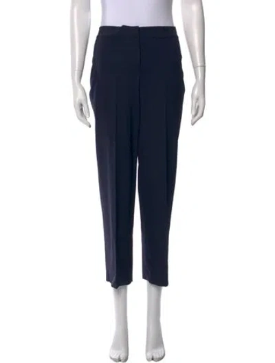 Pre-owned St John Wool Straight Leg Pants In Blue