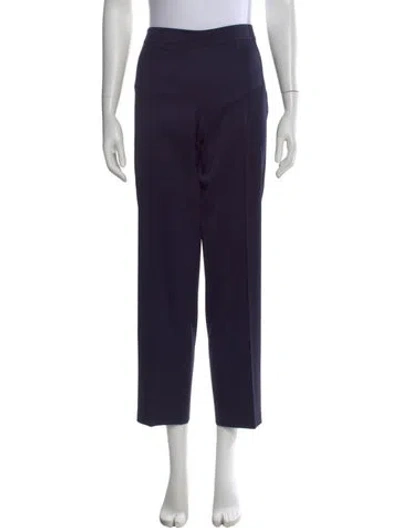 Pre-owned St John Wool Straight Leg Pants In Blue