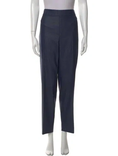 Pre-owned St John Wool Straight Leg Pants In Blue