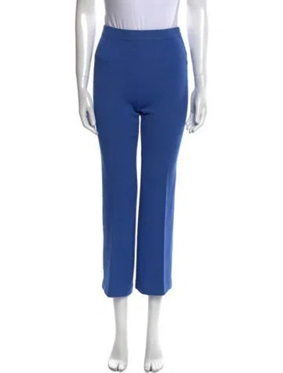 Pre-owned St John Wool Straight Leg Pants In Blue
