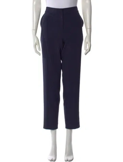 Pre-owned St John Wool Straight Leg Pants In Blue