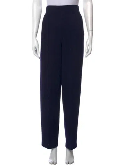 Pre-owned St John Wool Straight Leg Pants In Blue