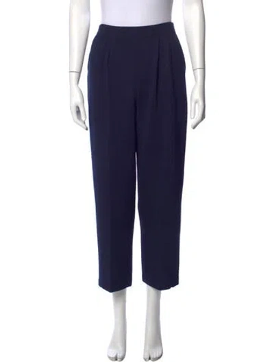 Pre-owned St John Wool Straight Leg Pants In Blue