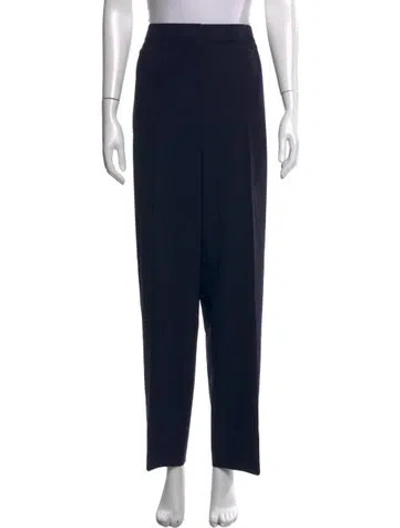 Pre-owned St John Wool Straight Leg Pants In Blue