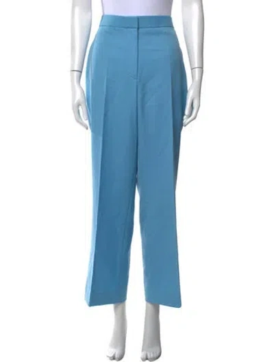 Pre-owned St John Wool Straight Leg Pants In Blue