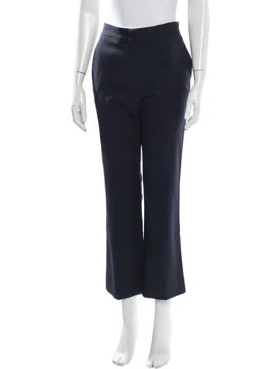 Pre-owned St John Wool Straight Leg Pants In Blue
