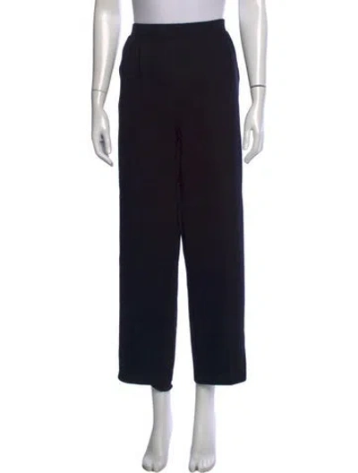 Pre-owned St John Wool Straight Leg Pants In Blue