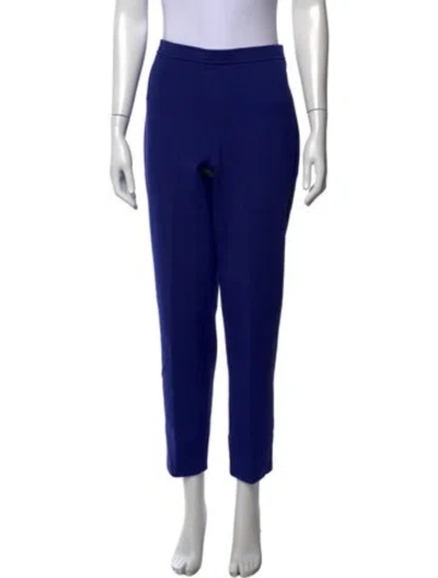 Pre-owned St John Wool Straight Leg Pants In Blue
