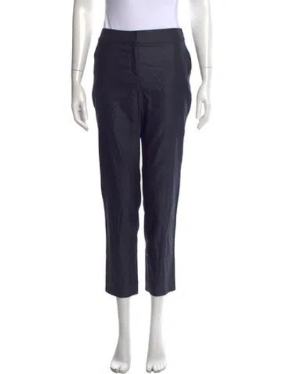 Pre-owned St John Wool Straight Leg Pants In Blue