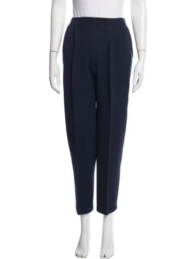Pre-owned St John Wool Straight Leg Pants In Blue