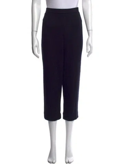 Pre-owned St John Wool Straight Leg Pants In Blue