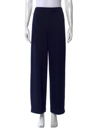 Pre-owned St John Wool Straight Leg Pants In Blue
