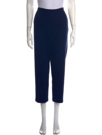 Pre-owned St John Wool Straight Leg Pants In Blue