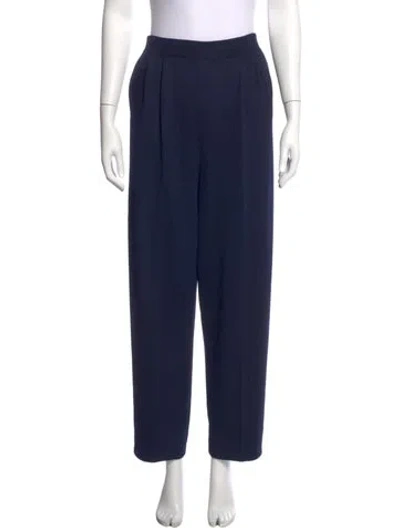 Pre-owned St John Wool Straight Leg Pants In Blue