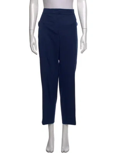 Pre-owned St John Wool Straight Leg Pants In Blue