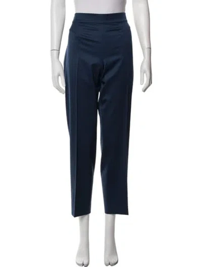 Pre-owned St John Wool Straight Leg Pants In Blue