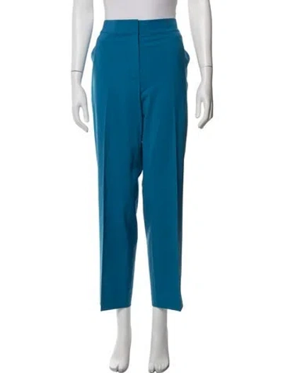 Pre-owned St John Wool Straight Leg Pants In Blue
