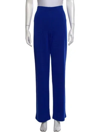 Pre-owned St John Wool Straight Leg Pants In Blue