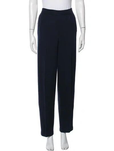 Pre-owned St John Wool Straight Leg Pants In Blue