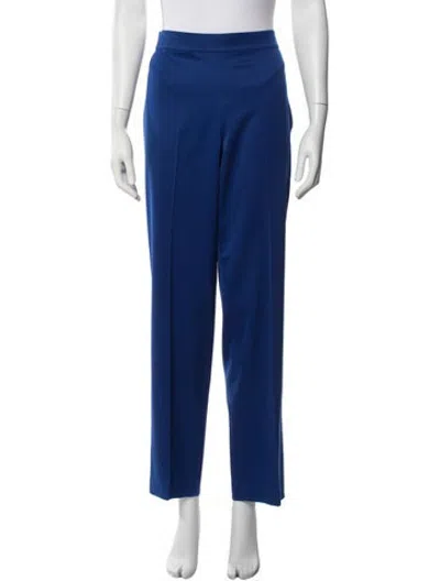 Pre-owned St John Wool Straight Leg Pants In Blue