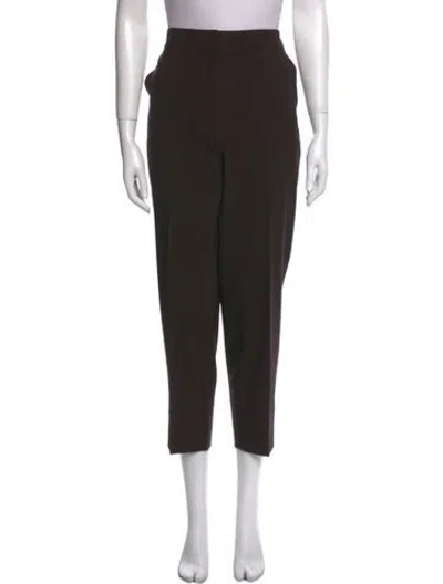 Pre-owned St John Wool Straight Leg Pants In Brown