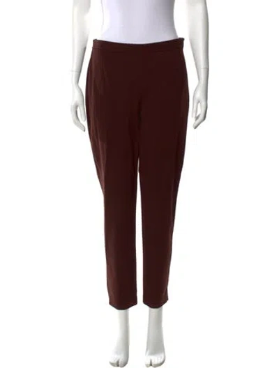 Pre-owned St John Wool Straight Leg Pants In Brown