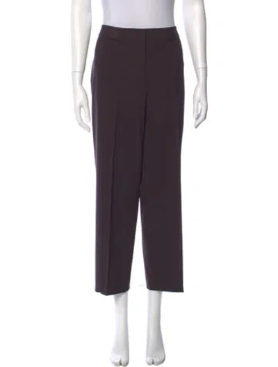 Pre-owned St John Wool Straight Leg Pants In Brown