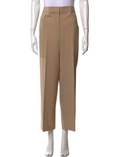 Pre-owned St John Wool Straight Leg Pants In Brown