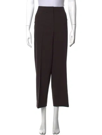 Pre-owned St John Wool Straight Leg Pants In Brown