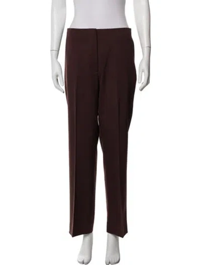 Pre-owned St John Wool Straight Leg Pants In Brown