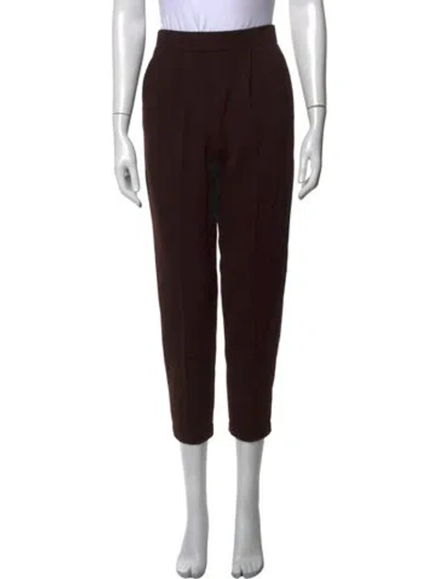 Pre-owned St John Wool Straight Leg Pants In Brown