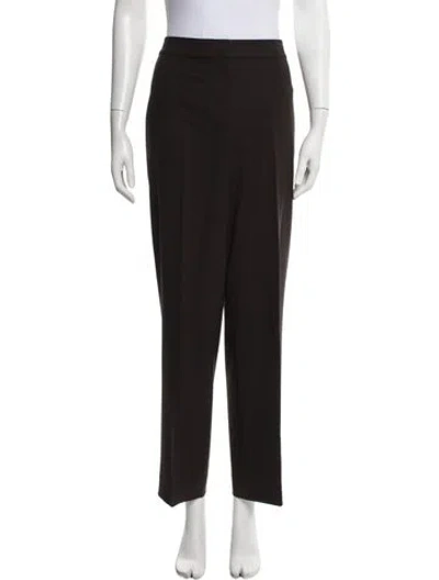 Pre-owned St John Wool Straight Leg Pants In Brown
