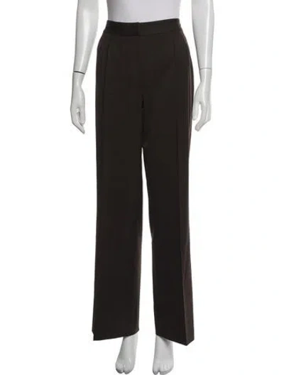 Pre-owned St John Wool Straight Leg Pants In Brown