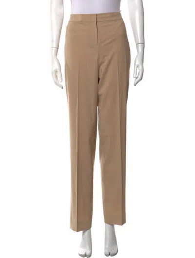 Pre-owned St John Wool Straight Leg Pants In Brown