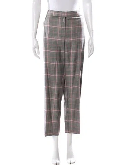 Pre-owned St John Wool Straight Leg Pants In Gray