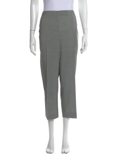 Pre-owned St John Wool Straight Leg Pants In Gray