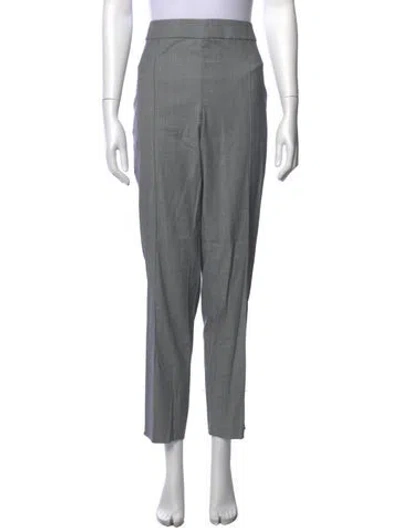Pre-owned St John Wool Straight Leg Pants In Gray