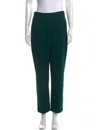 Pre-owned St John Wool Straight Leg Pants In Green