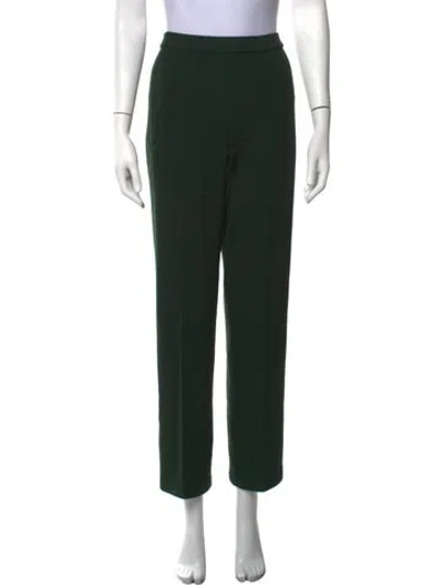 Pre-owned St John Wool Straight Leg Pants In Green