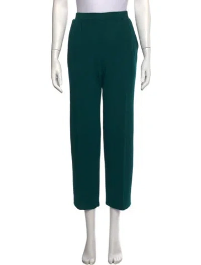 Pre-owned St John Wool Straight Leg Pants In Green