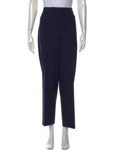 Pre-owned St John Wool Straight Leg Pants In Grey