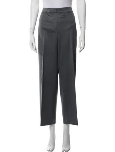 Pre-owned St John Wool Straight Leg Pants In Grey